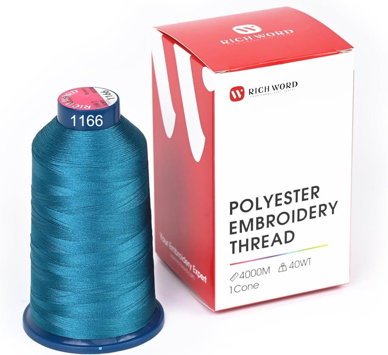 Poolin Richword Selected Blue Embroidery Thread 4000M(4374Y) 40WT Polyester Thread 100 Colors Selected for Commercial Multi Needles and Single Needle Embroidery Machine 1166 - Image 1